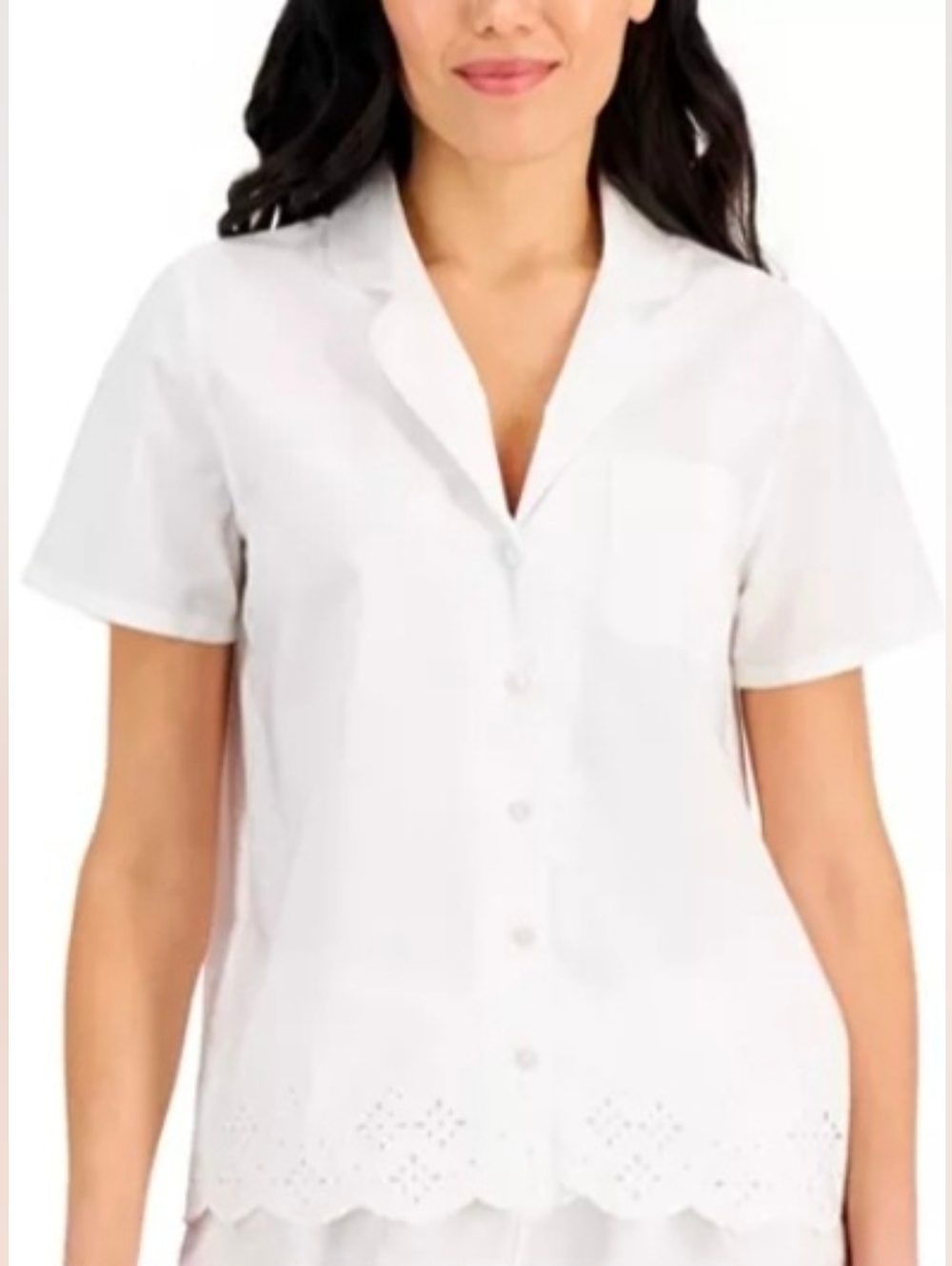💢4For$20 Charter Club Women's Size XXL White Short-Sleeve Button Front Top
